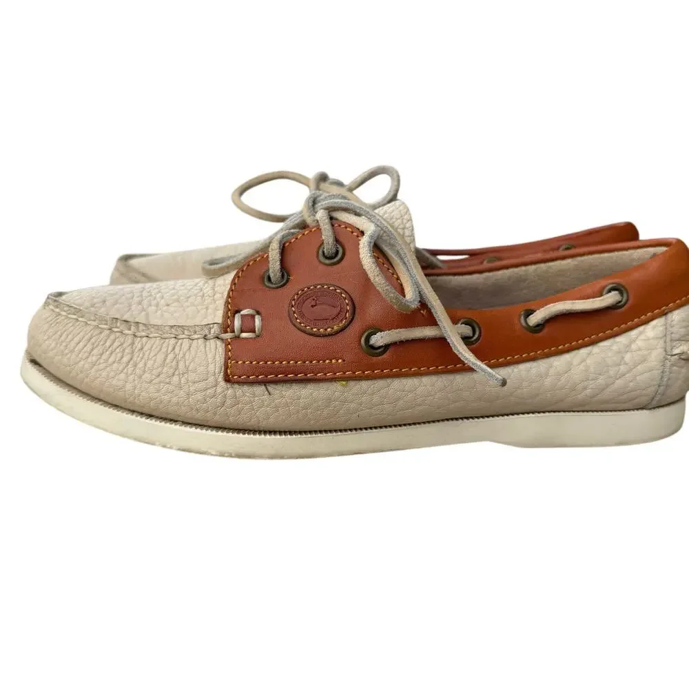 Vintage‎ Dooney & Bourke Regatta Boat Shoes Brown Tan Leather Women's - 8.5